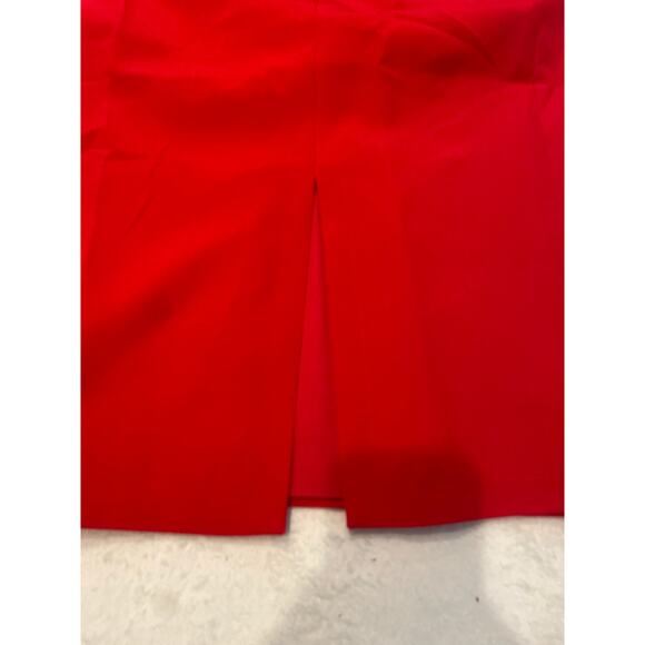 GRACIA Women's Side Bow Pencil Midi Skirt with Front Slit Medium Red NWT - Picture 2 of 6